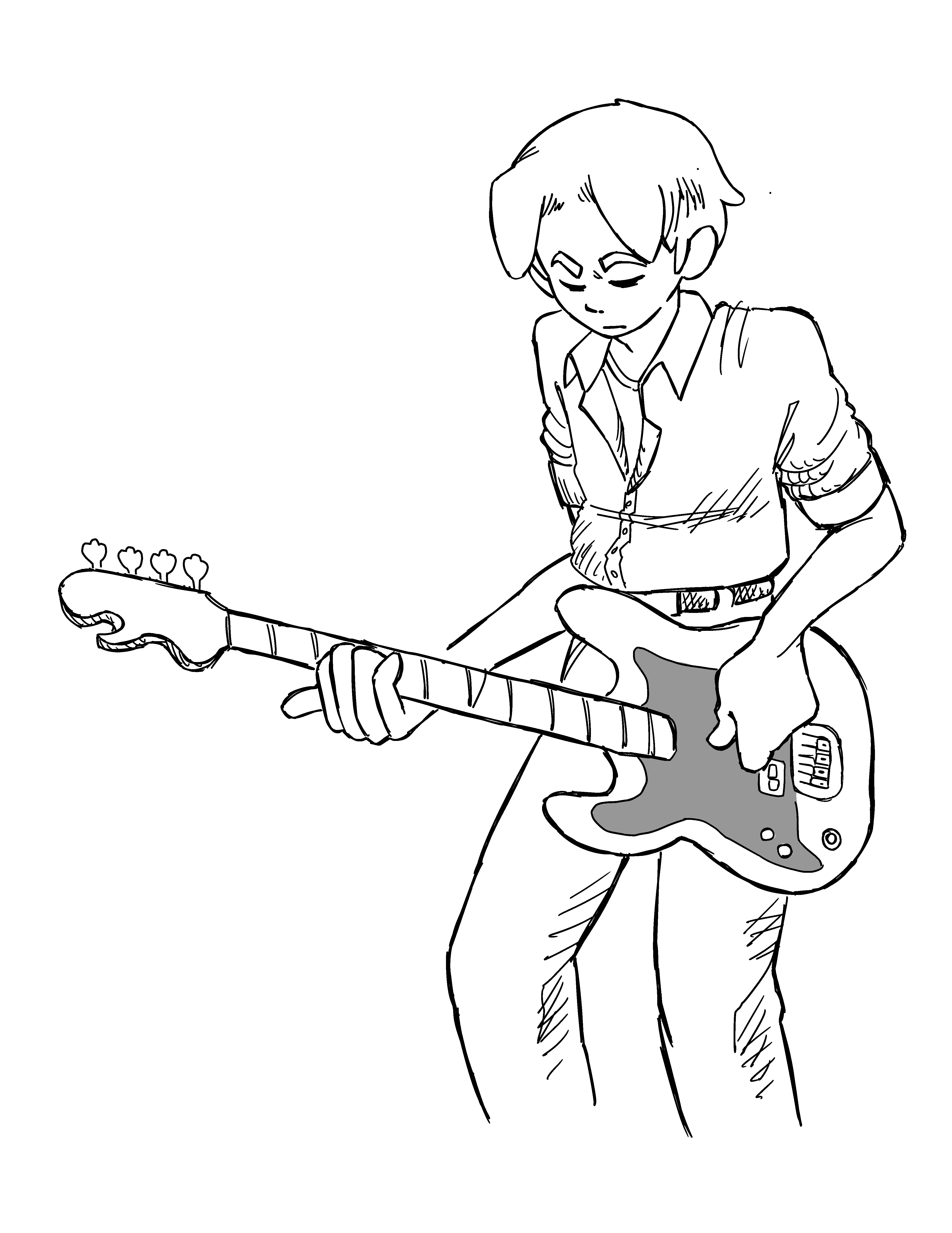 Rock playin bass